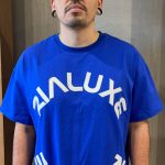 Blue Blurry Logo Oversized Tshirt