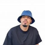 Blue RM Leather Bucket Hat